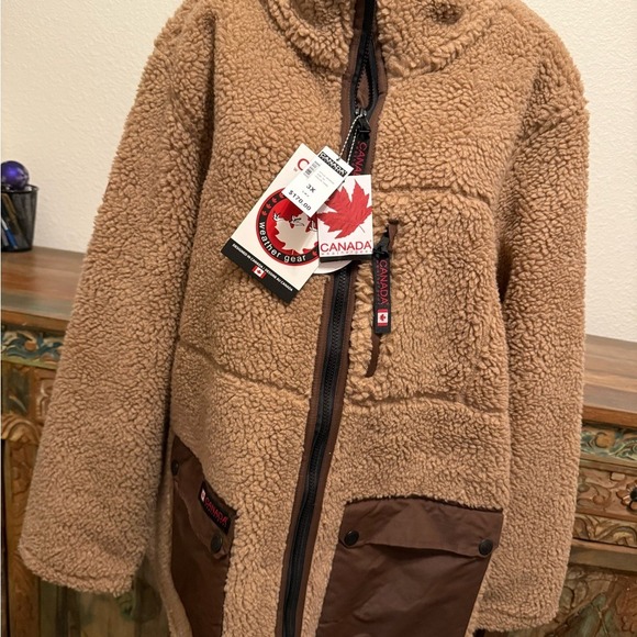 Canada Weather GearTeddy Jacket in Brown and Tan - Picture 8 of 8